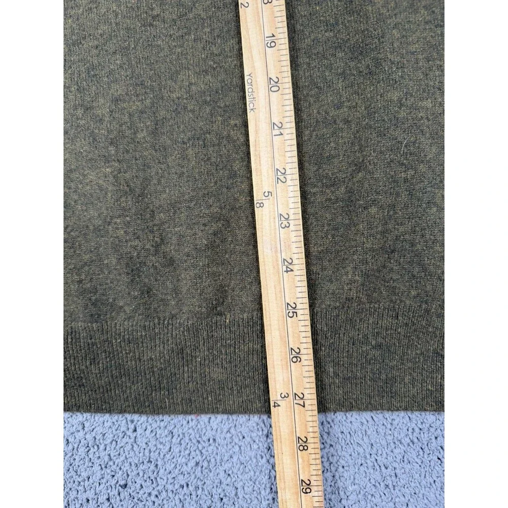 J Crew Sweater Mens L Green 100% Cashmere Crewneck Pullover Soft Lightweight